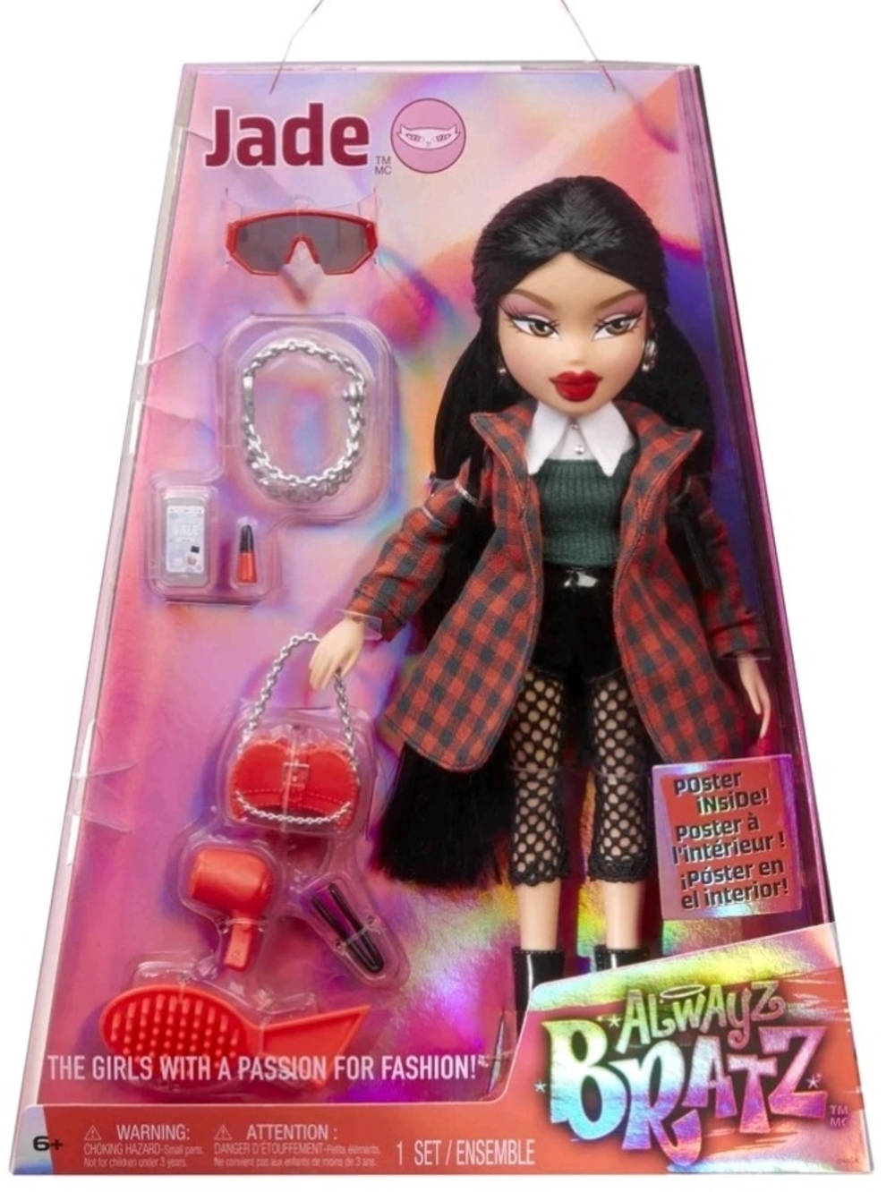 Jade Bratz Fashion Doll with Red Plaid Coat